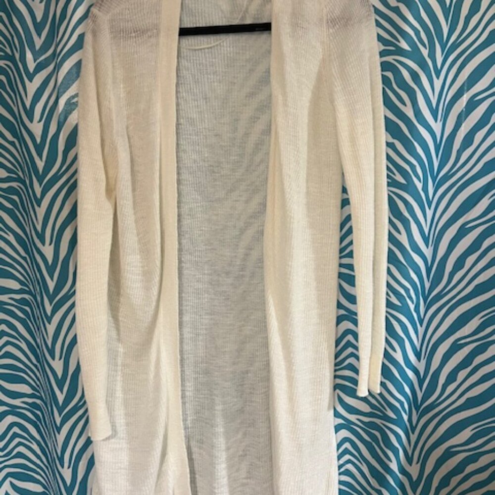 Banana Republic off white long thin cardigan SZ small